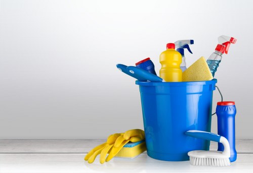 Cleaning a lift area and corridor in a Hounslow communal space
