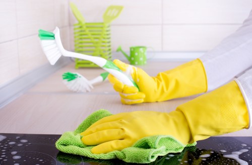Cleaned rug drying safely after specialist treatment