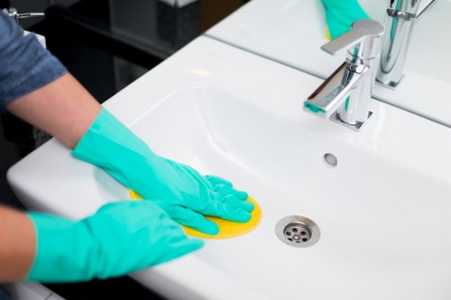 Local cleaning team carrying out a deep clean in a Hounslow apartment