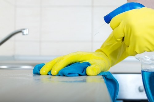 Commercial hard floor cleaning in a busy Hounslow premises