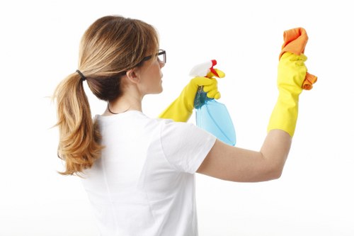 Cleaning equipment set up for stain removal in a Hounslow business
