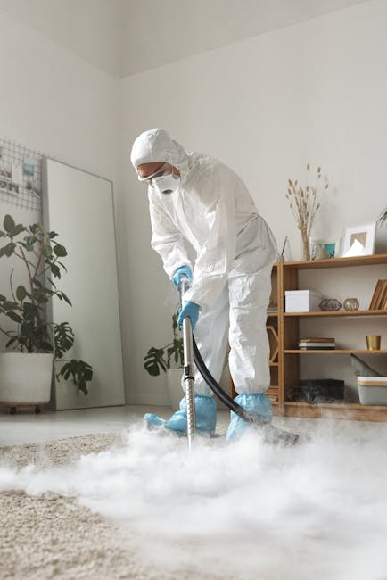 A woman with curly hair, wearing a beige jacket and blue jeans, is kneeling on a floral-patterned carpet in a room illuminated by warm lighting. She is preparing a yellow and black portable vacuum cleaner, with the vacuum's hose positioned on the carpet, indicating a deep surface cleaning activity. The room features a wooden floor visible in the background, and the carpet appears clean and well-maintained. This scene is representative of domestic cleaning efforts, highlighting surface cleaning and proper maintenance, as promoted by Carpet Cleaning Hounslow for upholstery and carpet hygiene.